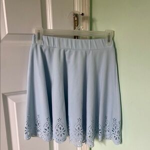 Light Blue Eyelet Skirt